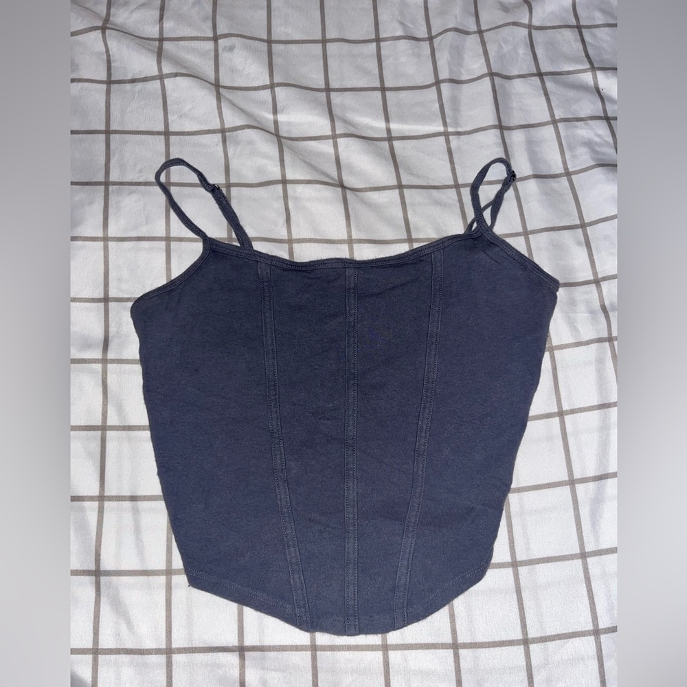 Super cute dusty blue corset top from Hollister. (Actually fits like a corset!!)